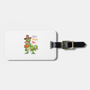 Happy Hallothanksmas T Rex Halloween Thanksgiving Luggage Tag