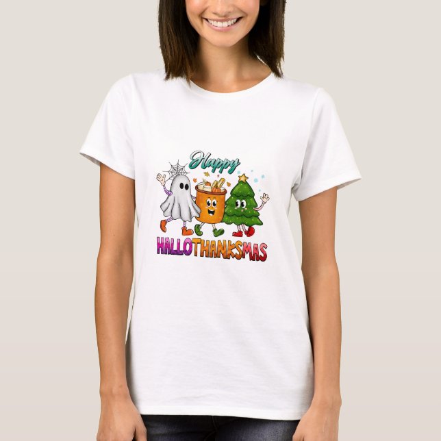 Happy Hallothanksmas T-Shirt (Front)
