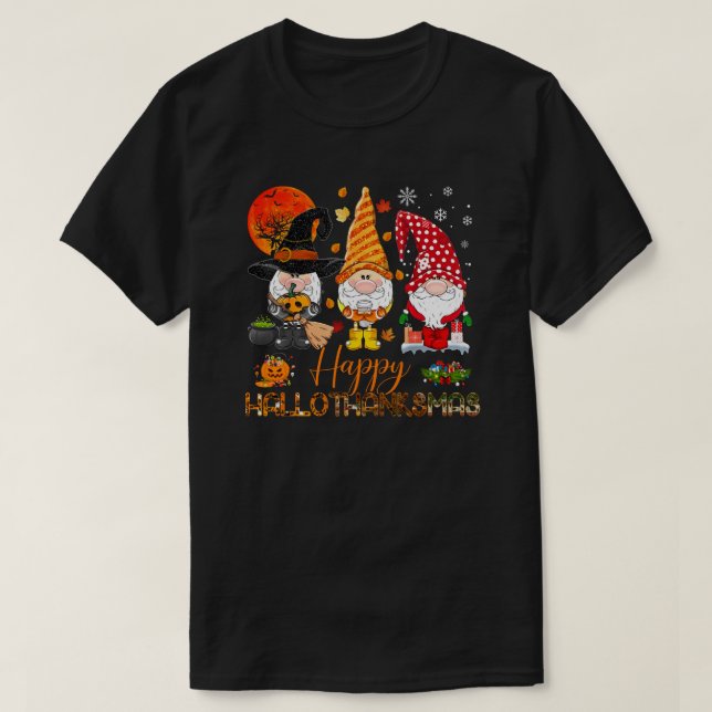 Happy Hallothanksmas T-Shirt (Design Front)