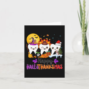 Happy Hallothanksmas Teeth Halloween Thanksgiving Card