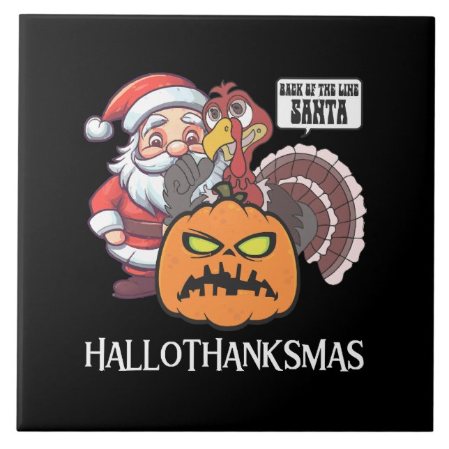 Happy Hallothanksmas Tile (Front)