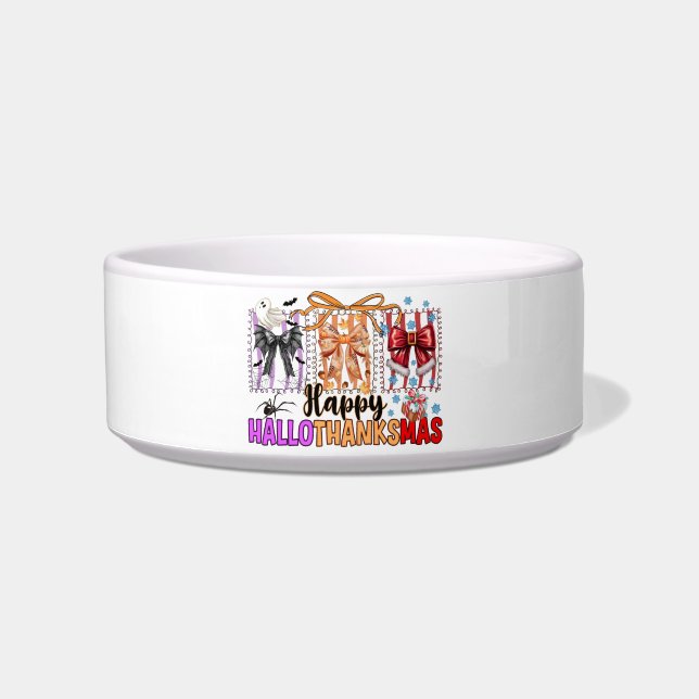 Happy HalloThanksMas Trio Bowl (Front)
