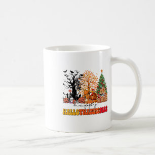 Happy Hallothanksmas Turkey Thanksgiving Halloween Coffee Mug
