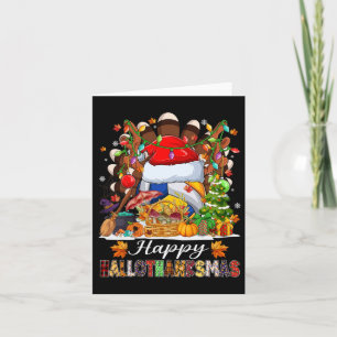 Happy Hallothanksmas Volleyball Halloween Thanksgi Card