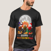 Happy Hallothanksmas Wine Glasses Witch Santa Hat