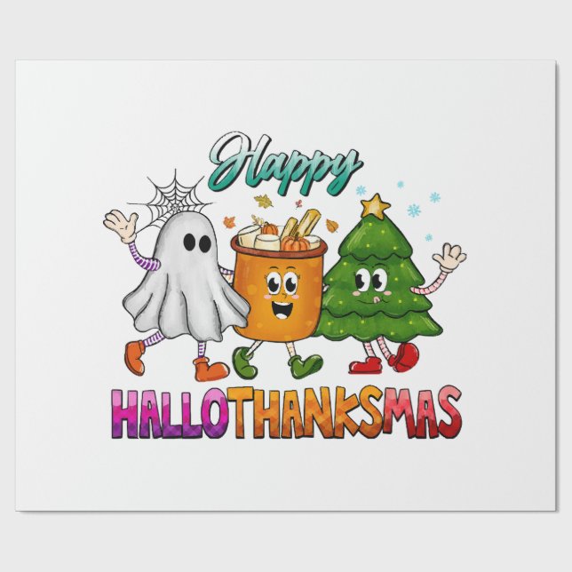 Happy Hallothanksmas Wrapping Paper (Flat)