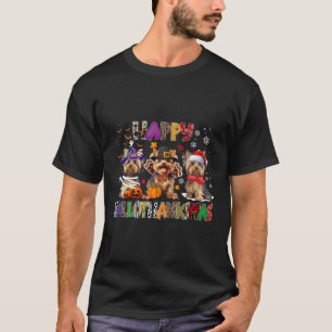 Happy Hallothanksmas Yorkshire Dog Lover Halloween T-Shirt