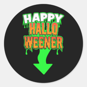 Happy Hallow Weener Funny Halloween Gift Classic Round Sticker