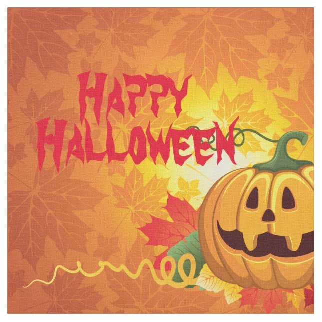 Happy Halloween 10 Custom Fabrics Fabric (Close Up)