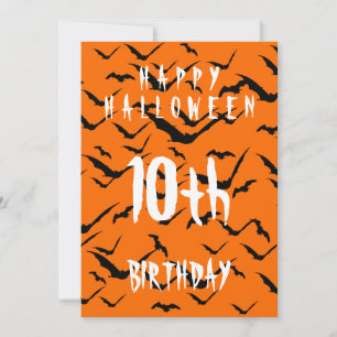 HAPPY HALLOWEEN 10TH BIRTHDAY CUSTOM PARTY INVITATION