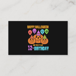 Happy Halloween 12th Birthday Business Card