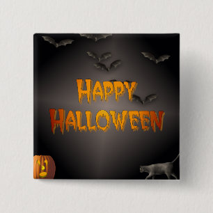 Happy Halloween 15 Cm Square Badge