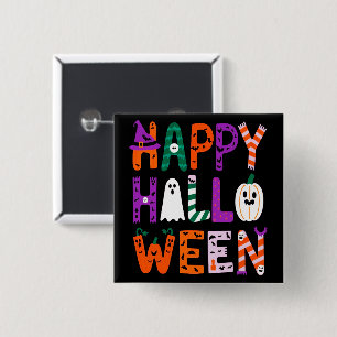 Happy Halloween 15 Cm Square Badge