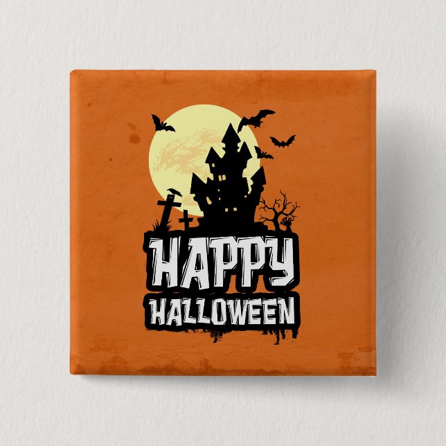 Happy Halloween 15 Cm Square Badge (Front)