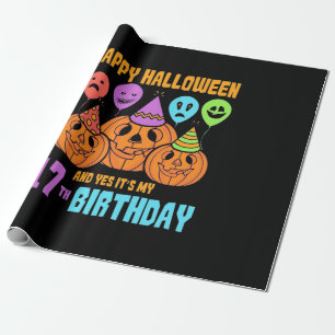 Happy Halloween 17th Birthday Wrapping Paper