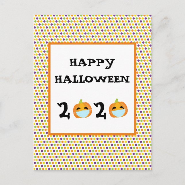 Happy Halloween 2020 Pumpkin Postcard (Front)