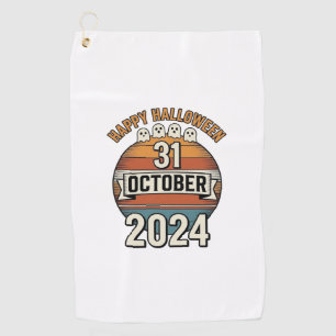 Happy Halloween 31 October Vintage Ghost Design_1 Golf Towel