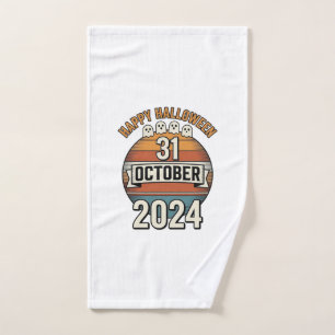 Happy Halloween 31 October Vintage Ghost Design_1 Hand Towel
