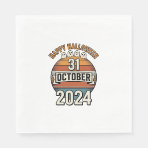Happy Halloween 31 October Vintage Ghost Design_1 Napkin