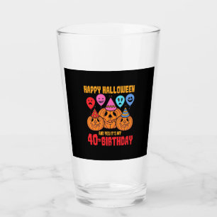 Happy Halloween 40th Birthday Glass