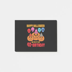 Happy Halloween 40th Birthday Post-it Notes