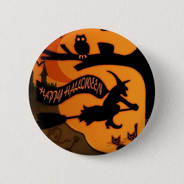 Happy Halloween 6 Cm Round Badge (Front)