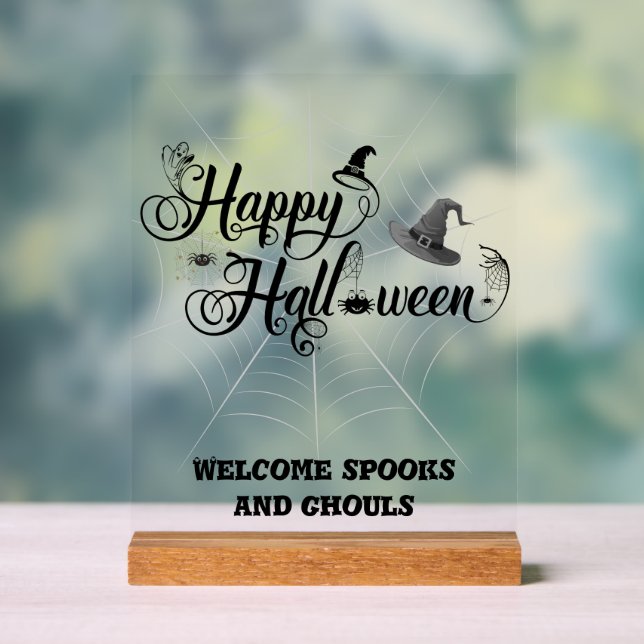 Happy Halloween Acrylic Sign (Neutral)