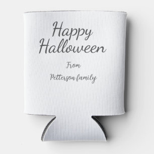 Happy Halloween add family name calligraphy modern Can Cooler