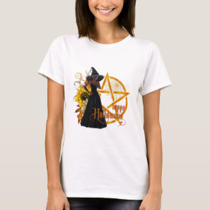 Happy Halloween African American Pentagram Witch T-Shirt