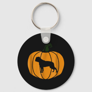 Happy Halloween American Bulldog Pumpkin Dog Key Ring