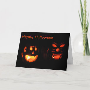 Happy Halloween And Birthday - Jack-0-Lanterns Card