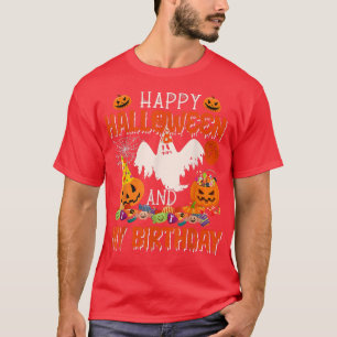 Happy Halloween And My Birthday Candy Basket Pumpk T-Shirt