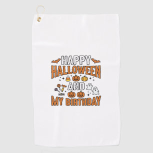 Happy Halloween And My Birthday Vintage Design_1 Golf Towel