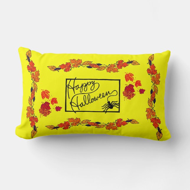 Happy Halloween and Spider - Lumbar Cushion (Front)