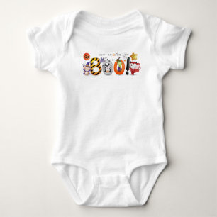 Happy Halloween Animal Characters Baby Bodysuit