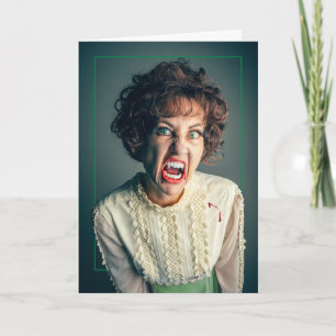 Happy Halloween AnyoneCampy Female Vampire Holiday Card