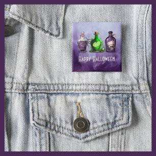 Happy Halloween Apothecary Jar 15 Cm Square Badge