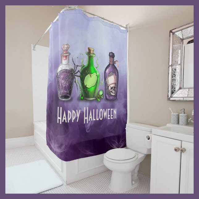 Happy Halloween Apothecary Jar Shower Curtain (Creator Uploaded)