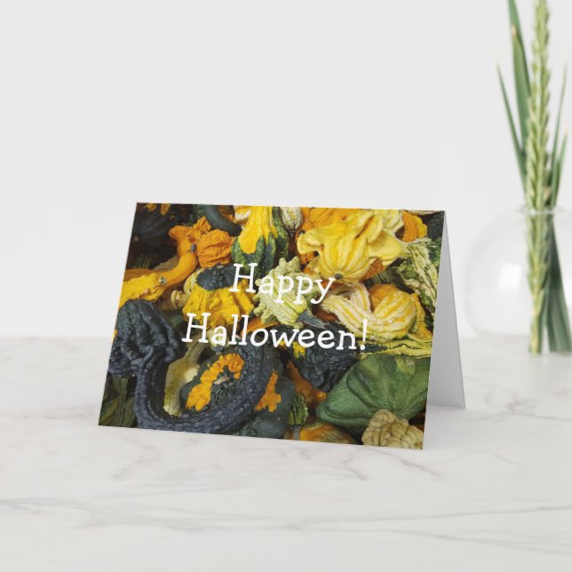 Happy Halloween Autumn Blessings Pumpkins Card (Front)