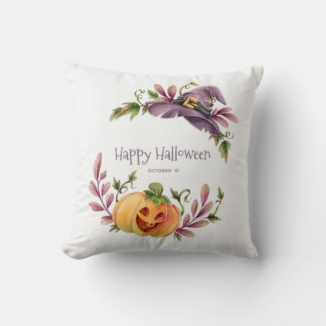 Happy Halloween Autumn Foliage  Cushion (Front)
