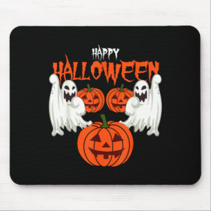 Happy halloween autumn shirt pumpkin face ghosts mouse mat
