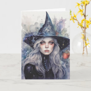 Happy Halloween Autumn Witch Card