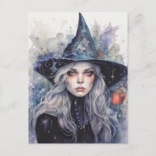 Happy Halloween   Autumn Witch Postcard
