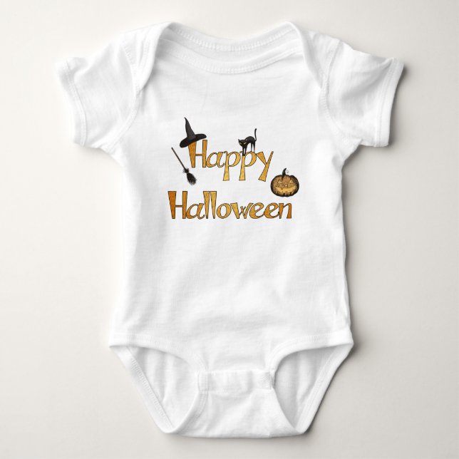 Happy Halloween Baby Bodysuit (Front)