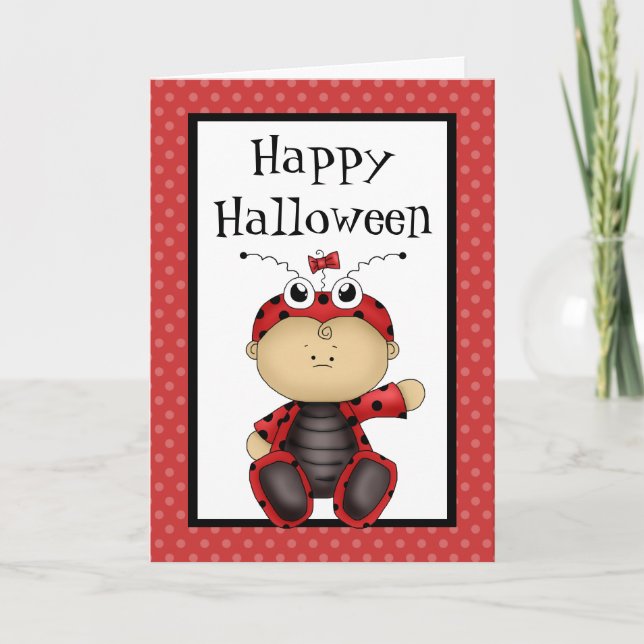 Happy Halloween Baby Ladybug Card (Front)