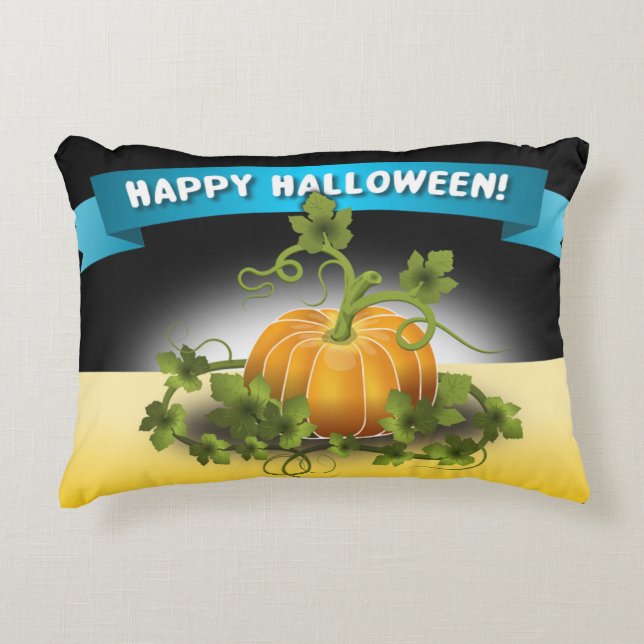 'HAPPY HALLOWEEN"  BANNER DECORATIVE CUSHION (Front)