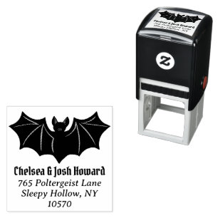 Happy Halloween Bat Return Address Self-inking Stamp