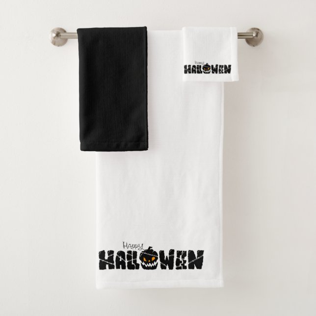 Happy Halloween Bath Towel Set (Insitu)