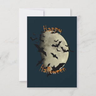 Happy Halloween Bats and Haunting Moon Invitation