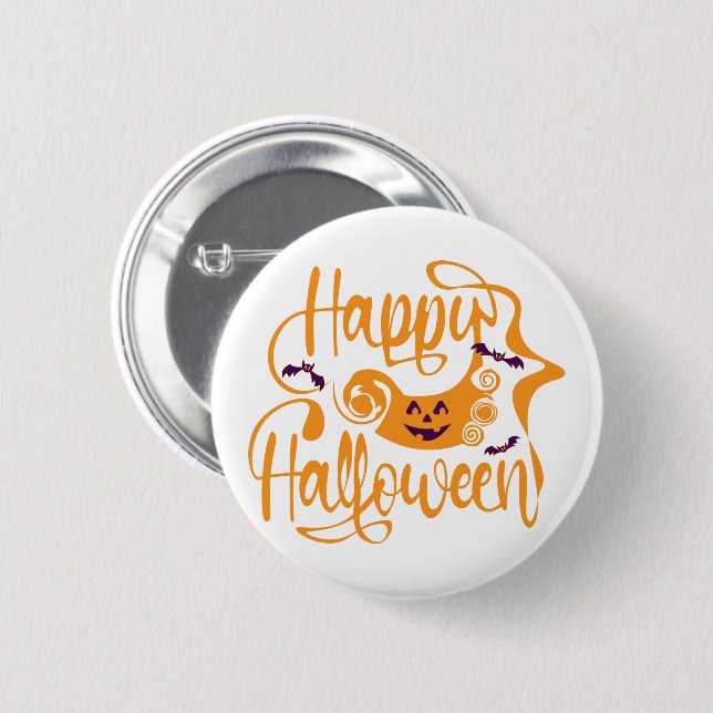 Happy Halloween bats  jack o lantern 6 Cm Round Badge (Front & Back)